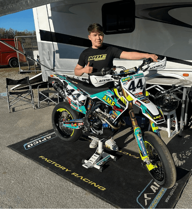 Picture of Josh Jasper with his Supermoto Motorbike